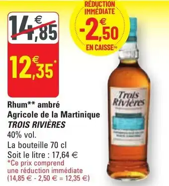 G20 Rhum ambré Agricole de la Martinique offre
