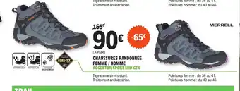 E.Leclerc Sport Chaussures Randonnée Femme Homme offre
