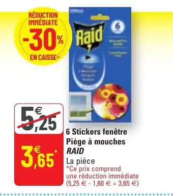 6 Stickes fenêtre Piège à mouches