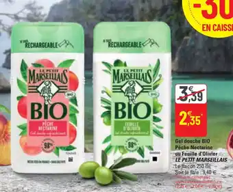 G20 Gel douche BIO Pêche Nectarine ou Feuille d'Olivier offre