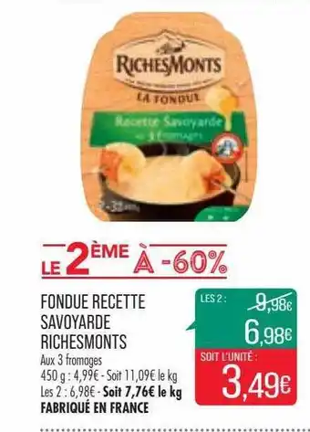 Match Fondue recette savoyarde richesmonts offre