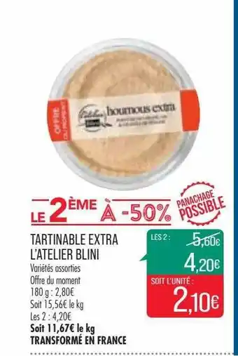 Match Tartinable extra l'atelier blini offre