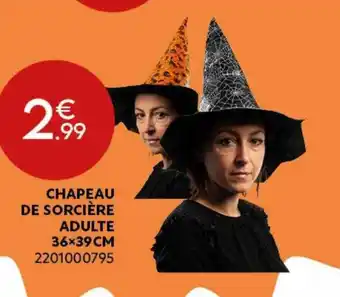 Maxi Bazar Chapeau de sorcière adulte 36x39 cm offre