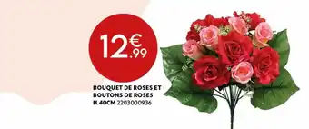 Bouquet de roses et boutons de roses