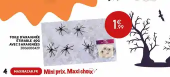 Toile d'araignée étirable 60 g avec 5 araignées