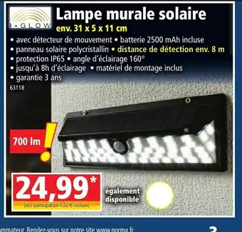 Norma Lampe Murale Solaire offre