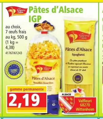 Norma Pates d'Alsace IGP offre