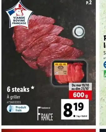 Lidl 6 Steaks offre