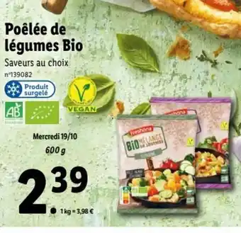 Lidl Poêlée de légumes Bio offre