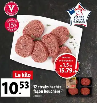 Lidl 12 Steaks hachés façon bouchère offre