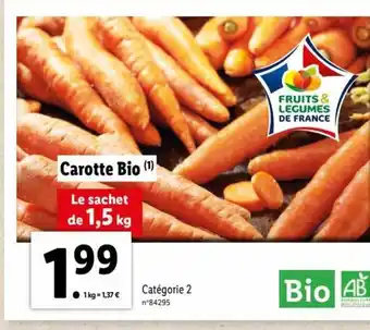 Lidl Carotte Bio offre
