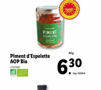 Lidl Piment d'Espelette AOP Bio offre