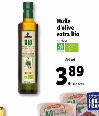 Lidl Huile d'Olive Extra Bio offre
