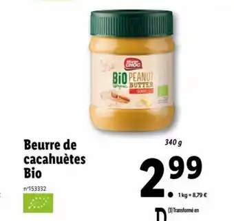 Lidl Beurre de Cacahuètes Bio offre