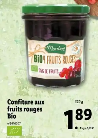 Lidl Confiture aux Fruits Rouges Bio offre