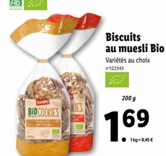 Promo Biscuits Au Muesli Bio chez Lidl