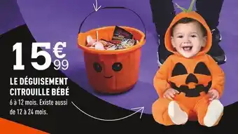 Centrakor Le déguisement citrouille bébé offre