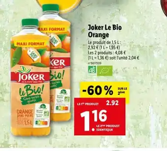 Lidl Joker Le Bio Orange offre