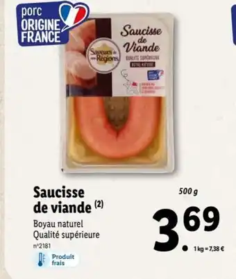Lidl Saucisse De Viande offre
