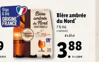 Lidl Biére Ambrée Du Nord offre