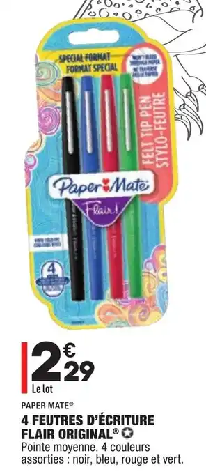 ALDI 4 Feutres D'Écriture Flair Original offre