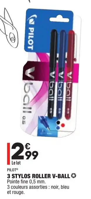ALDI 3 Stylos Roller V-Ball offre