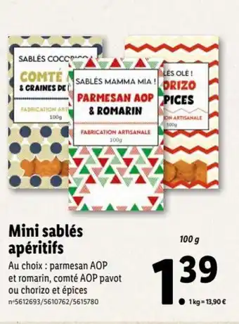 Lidl Mini Sablés Apéritifs offre