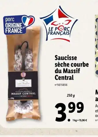 Lidl Saucisse Séche Courbe Du Massif Central offre