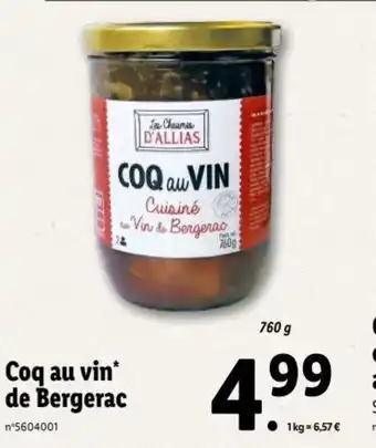 Lidl Coq Au Vin De Bergerac offre