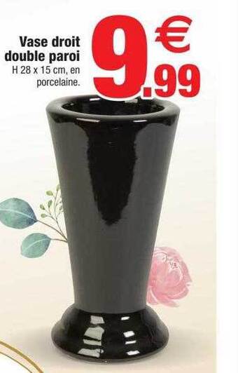 Bazarland Vase droit double paroi offre