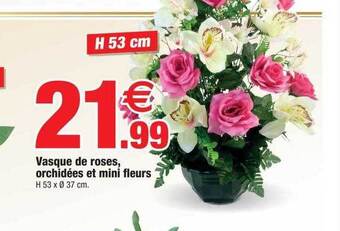 Bazarland Vasque de roses, orchidées et mini fleurs offre