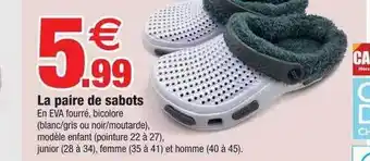 Bazarland La paire de sabots offre