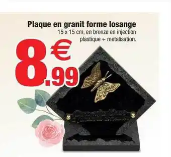 Bazarland Plaque en granit forme losange offre