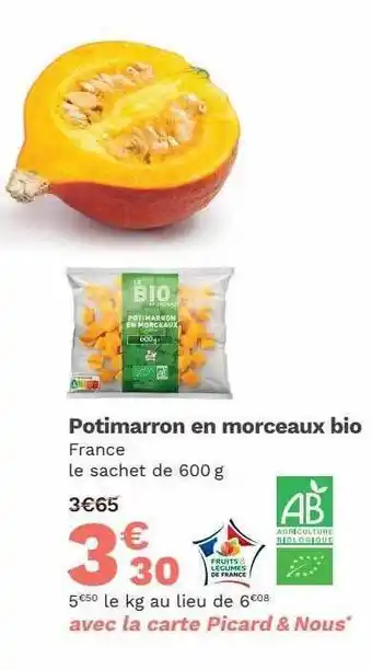 Picard Potimarron en morceaux bio offre