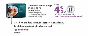 Picard Cabillaud sauce vierge et duo de riz camarguais offre