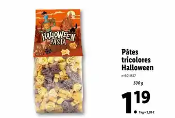 Lidl Pates Tricolores Halloween offre
