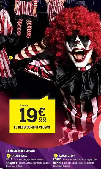 Centrakor Le déguisement clown : enfant, adulte offre