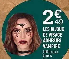 Centrakor Les bijoux de visage adhésifs vampire offre