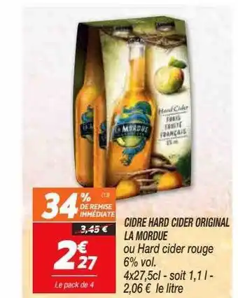 Netto Cidre hard cider original la mordue offre