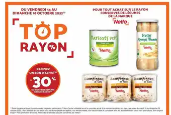 Netto Le rayon conserves de légumes de la marque netto offre