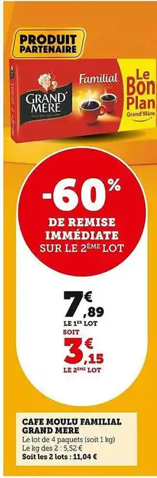 Super U Café moulu familial grand mère offre