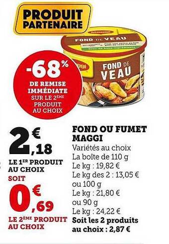 Super U Fond ou fumet maggi offre