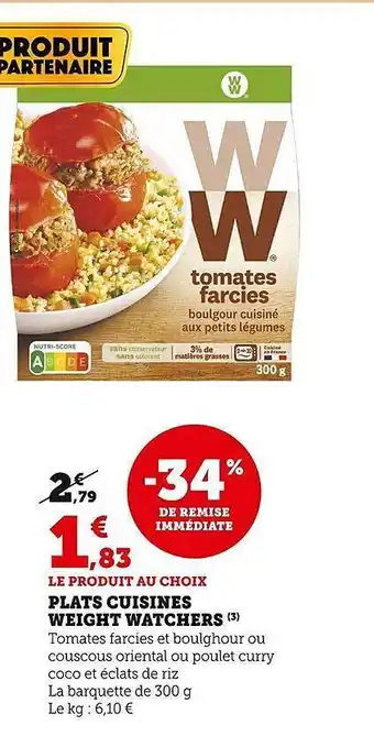Super U Plats cuisinés weight watchers offre