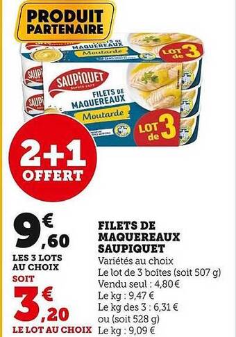 Super U Filets de maquereaux saupiquet offre