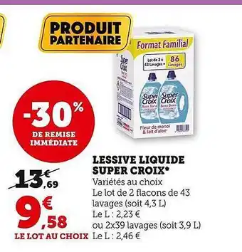 Super U Lessive liquide super croix offre