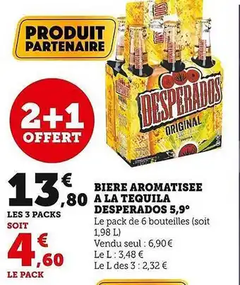 Super U Bière aromatisée à la tequila desperados 5,9° offre