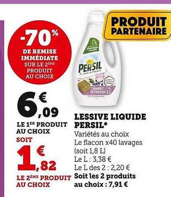 Super U Lessive liquide persil offre