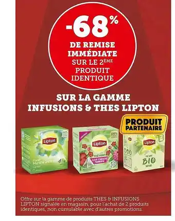 Super U La gamme infusion & thé lipton offre