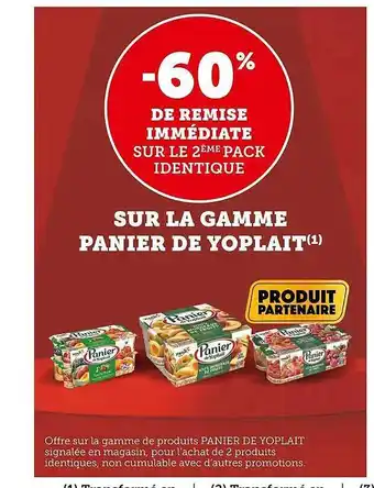Super U La gamme panier de yoplait offre
