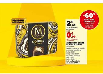Super U Bâtonnets crème glacée magnum offre